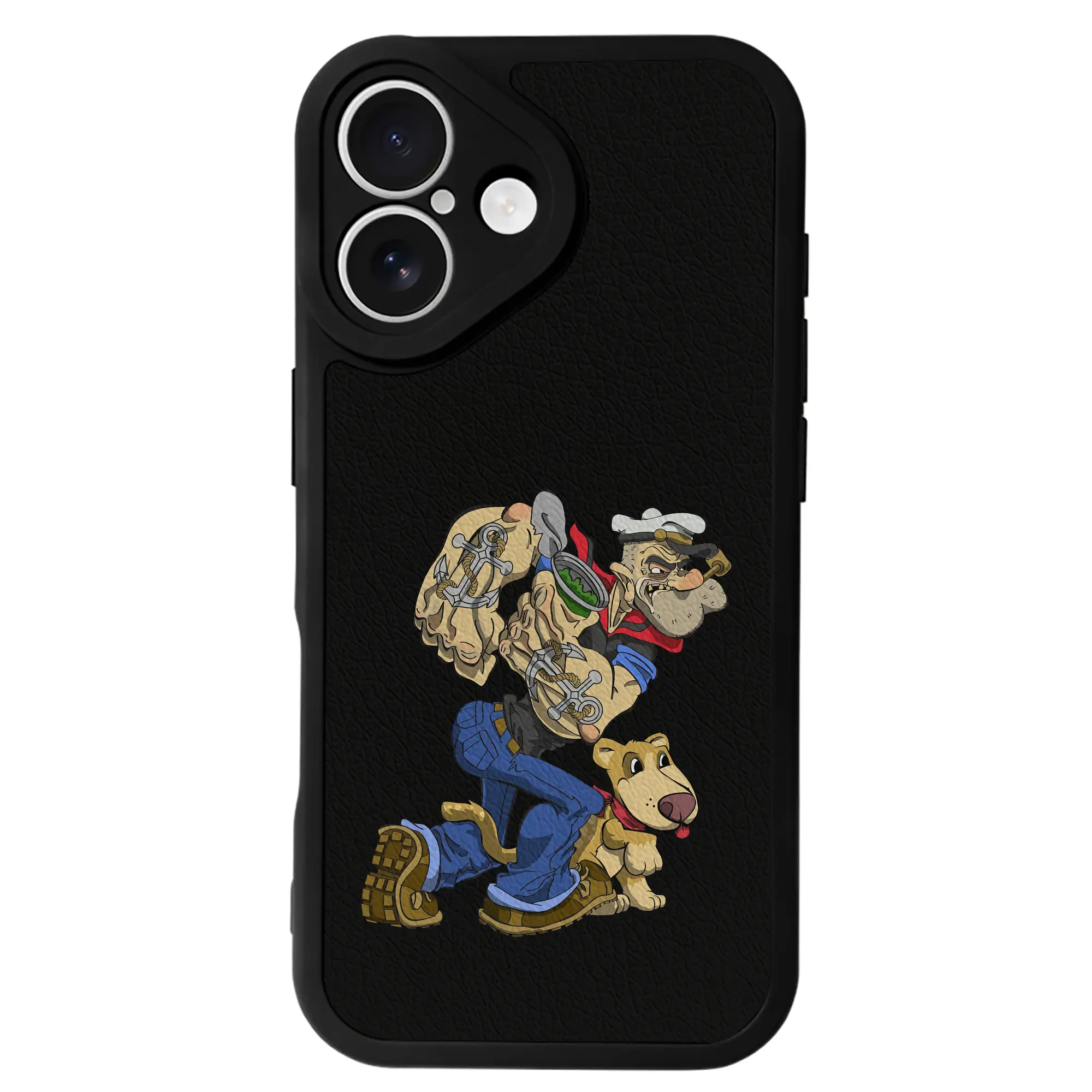 ポパイ グッズ ポパイ - IPhone 16シリーズ対応 ・ シリコンスマホケース ・ レザー調 ・ 高精度フィット ・ 耐衝撃 ・ ワイヤレス充電対応 ・ 精密カット